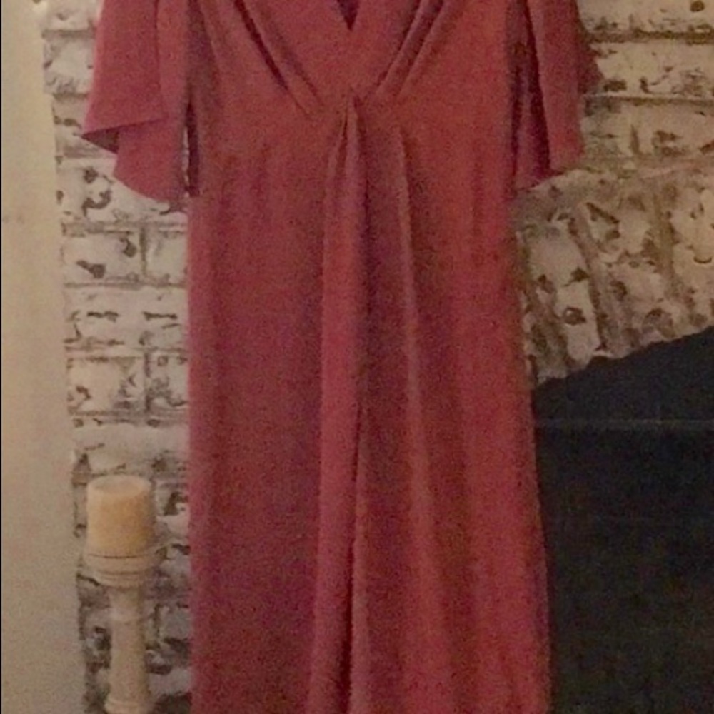 Rust midi dress